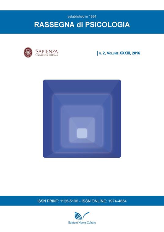 Rassegna di Psicologia (2016). Vol. 2 - copertina