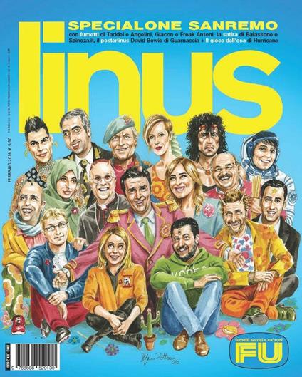 Linus (Rivista). Febbraio 2016 - copertina