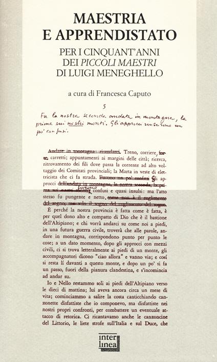 Maestria e apprendistato. Per i cinquant'anni dei «Piccoli maestri» di Luigi Meneghello - copertina