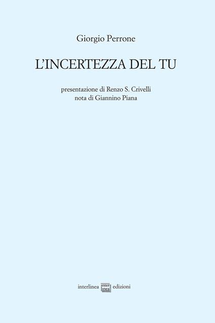 L'incertezza del tu - Giorgio Perrone - copertina