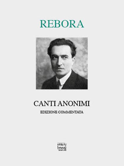 Canti anonimi - Clemente Rebora - copertina
