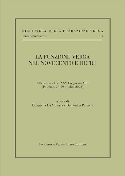 La funzione Verga nel Novecento e oltre - copertina