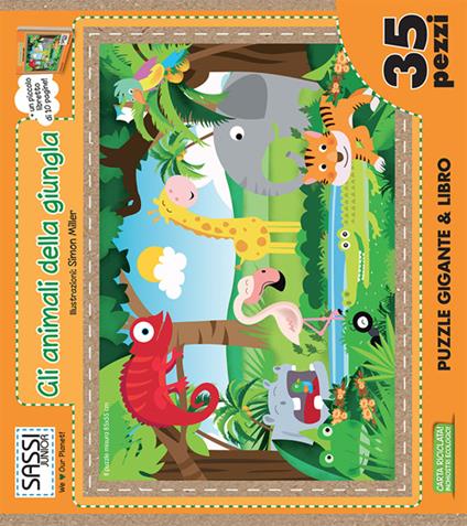 Gli animali della giungla. Libro puzzle. Ediz. illustrata - Simon Miller - copertina