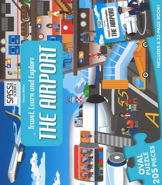The airport. Travel, learn and explore. Puzzle. Con libro - Simon Miller - copertina