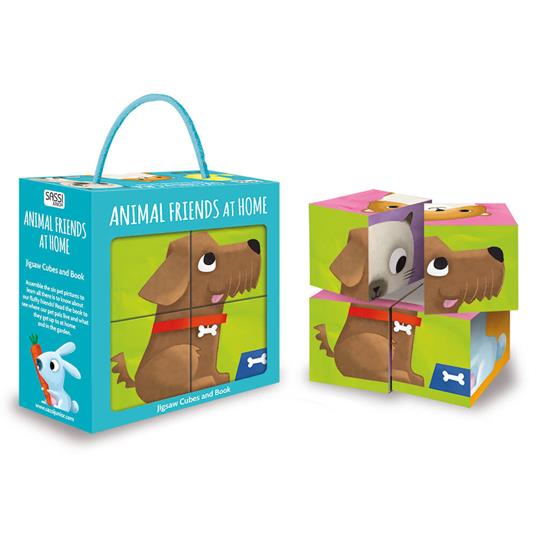 Animal friends at home. Jigsaw cubes and book. Ediz. a colori. Con Gioco - Nadia Fabris - copertina