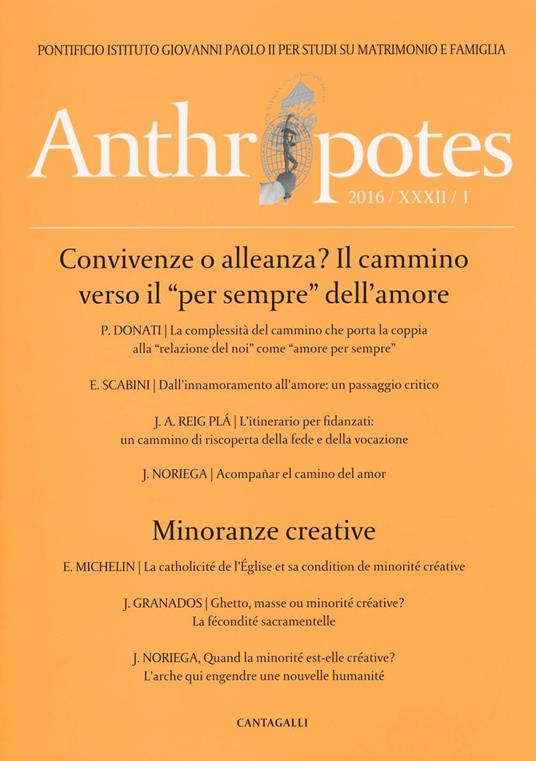 Anthropotes. Rivista di studi sulla persona e la famiglia (2016). Vol. 1 - copertina