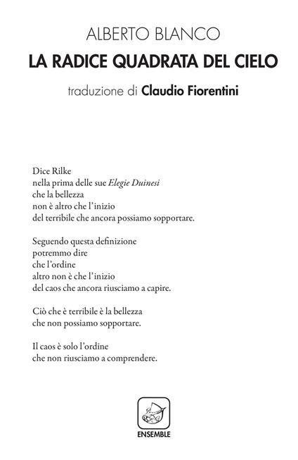 La radice quadrata del cielo - Alberto Blanco - copertina