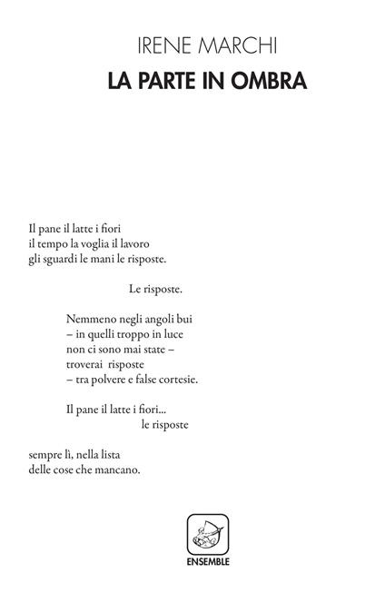 La parte in ombra - Irene Marchi - copertina