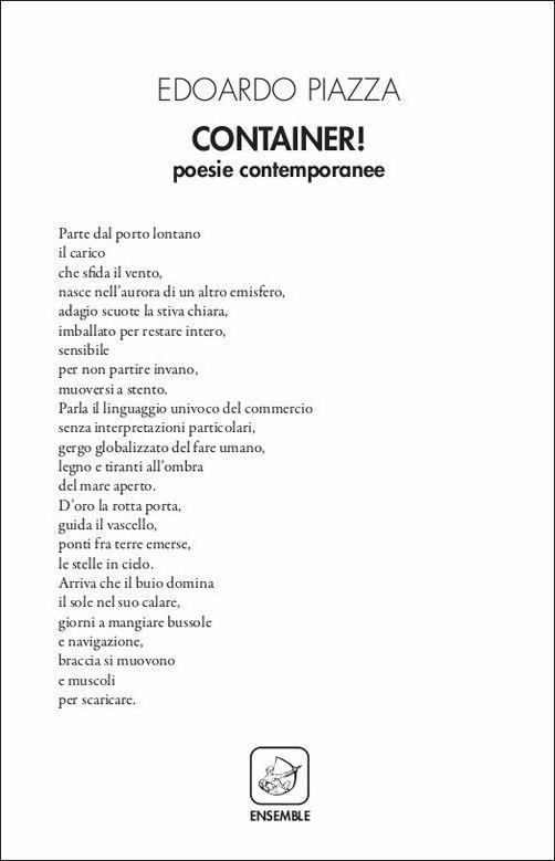Container! Poesie contemporanee - Edoardo Piazza - copertina