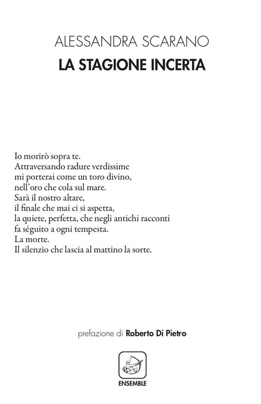 La stagione incerta - Alessandra Scarano - copertina