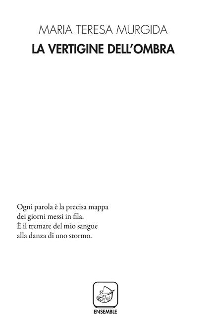 La vertigine dell'ombra - Maria Teresa Murgida - copertina