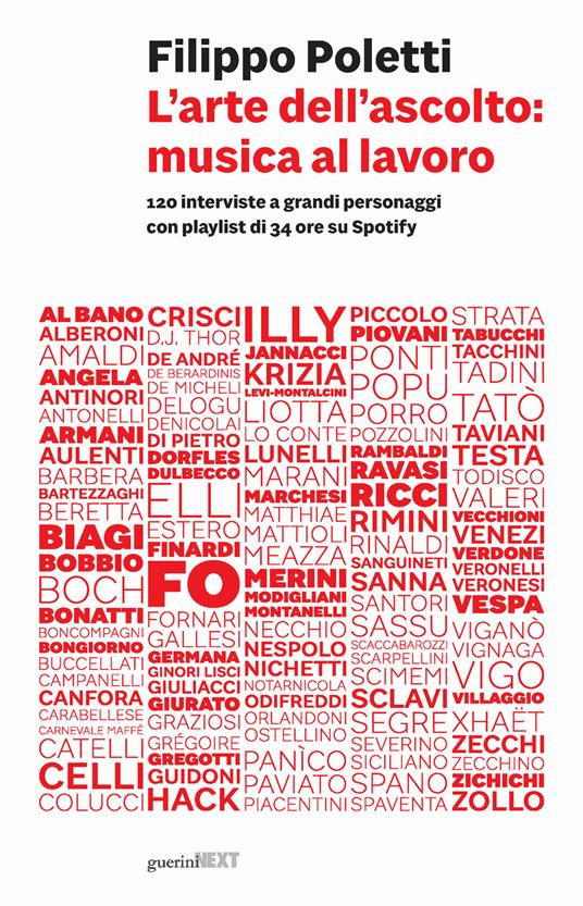 L'arte dell'ascolto: musica al lavoro. 120 interviste a grandi personaggi con playlist di 34 ore su Spotify - Filippo Poletti - copertina