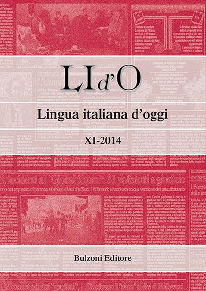 LI d'O. Lingua italiana d'oggi (2014). Vol. 11 - copertina