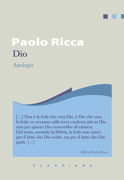 Dio. Apologia - Paolo Ricca - copertina