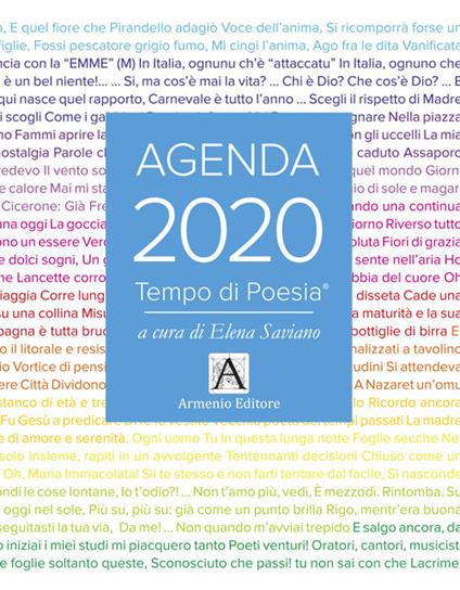 Tempo di poesia. Agenda 2020 - copertina