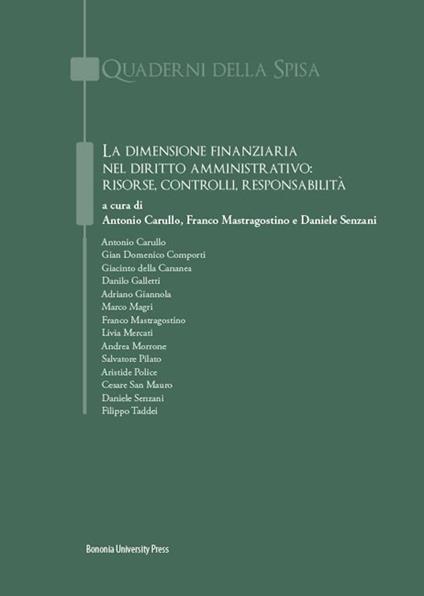 La dimensione finanziaria nel Diritto amministrativo: risorse, controlli, responsabilità - copertina