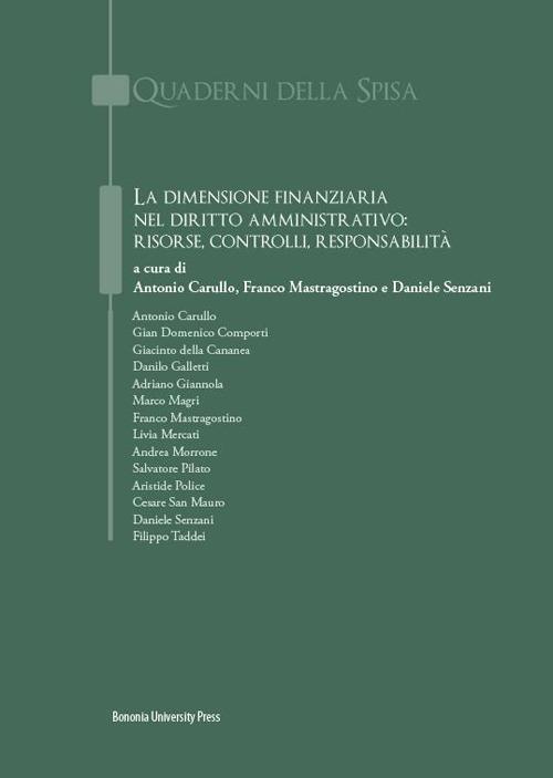 La dimensione finanziaria nel Diritto amministrativo: risorse, controlli, responsabilità - copertina