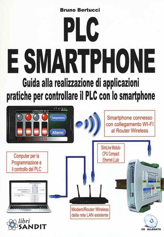 PLC e smartphone. Guida alla realizzazione di applicazioni pratiche per controllare il PLC con lo smartphone. Con CD-ROM - Bruno Bertucci - copertina