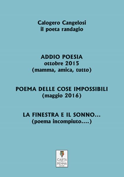 Il poema delle cose impossibili - Calogero Cangelosi - copertina