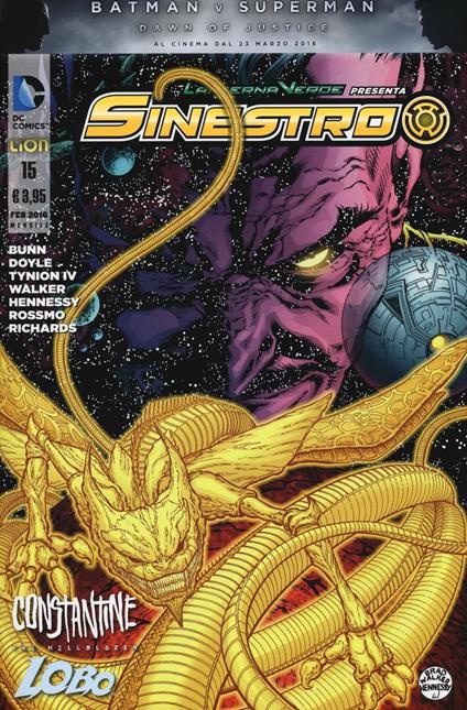 Lanterna verde presenta: Sinestro. Vol. 15 - copertina