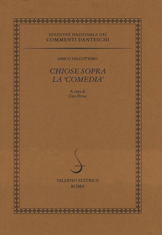 Chiose sopra la «Comedia» - copertina