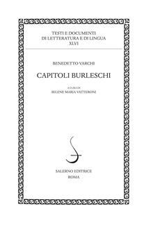 Capitoli burleschi. Ediz. critica