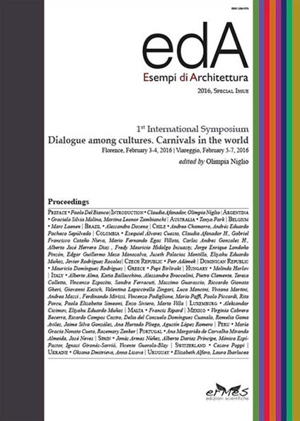 EDA. Esempi di architettura 2016. Special Issues. 1° international Symposium. Dialogue among cultures. Carnivals in the world (Firenze, 2016). Ediz. multilingue - copertina