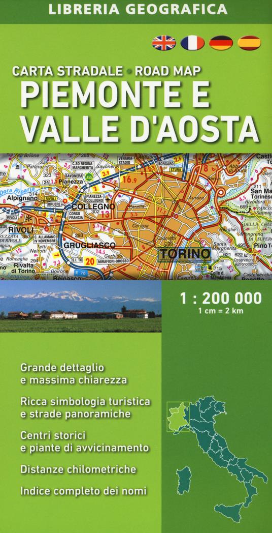 Piemonte e Valle d'Aosta 1:200.000 - copertina