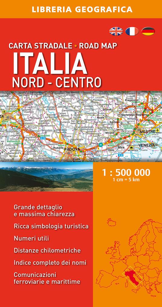 Italia nord-centro 1:500.000. Carta stradale - copertina