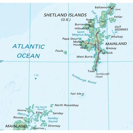 British Isles. Carta murale geografica. Scala 1 : 1 000 000 - 3