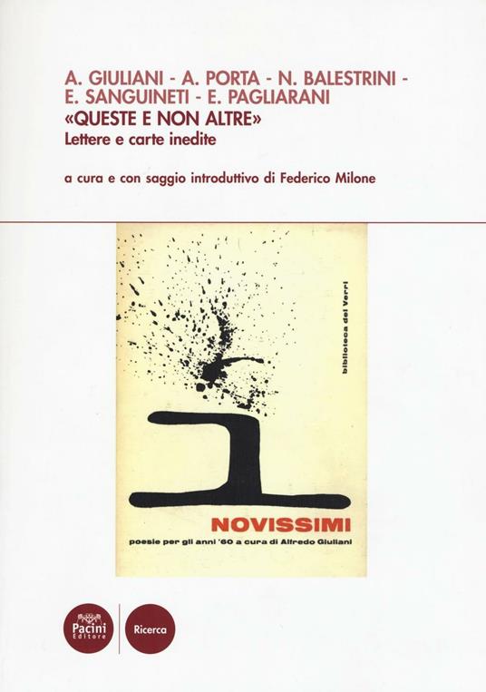 «Queste e non altre». Lettere e carte inedite - copertina