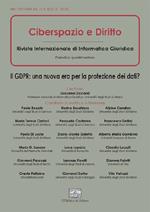 Ciberspazio e diritto. Il GDPR: una nuova era per la protezione dei dati? (2018). Vol. 1-2