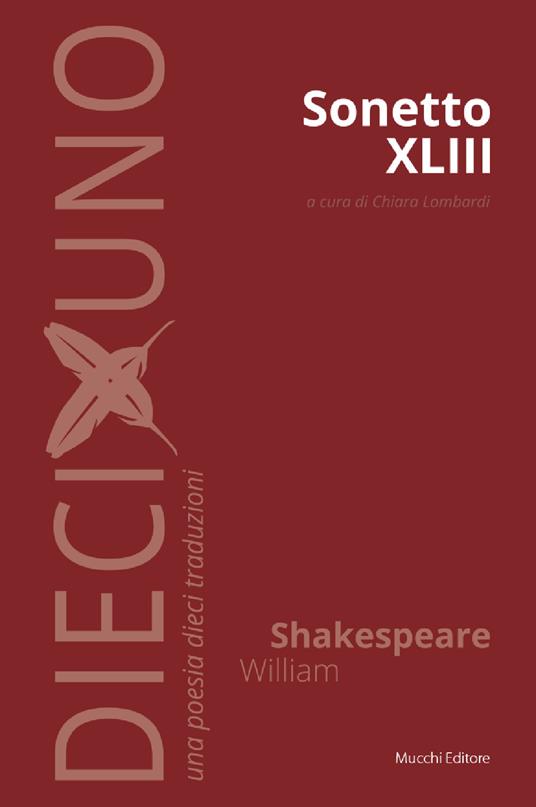 Sonetto XLIII - William Shakespeare - copertina