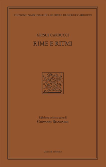 Rime e ritmi - Giosuè Carducci - copertina