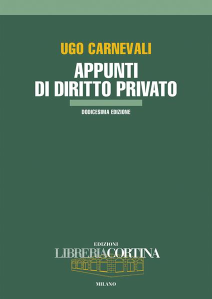 Appunti di diritto privato - Ugo Carnevali - copertina