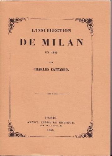 L' insurrection de Milan en 1848 - Carlo Cattaneo - copertina