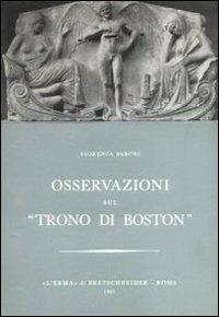 Osservazioni sul «Trono di Boston» - Fiorenza Baroni - copertina