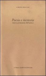 Poesia e memoria. Nuove proiezioni dell'antico