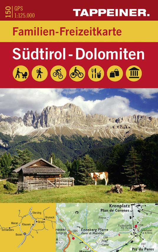 Carta e guida per il tempo libero Dolomiti. Carta topografica 1:70.000. Con guida. Ediz. tedesca - copertina