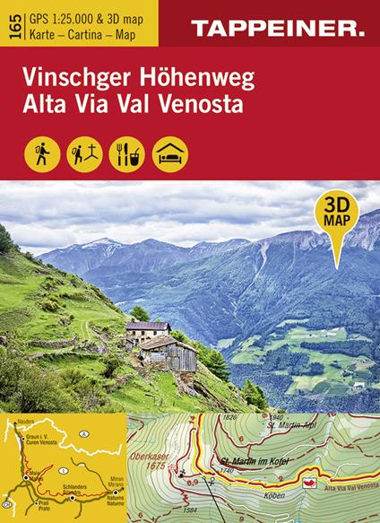 Alta via Val Venosta-Vinschger Höhenweg 1:25.000 - copertina