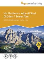3D Wanderkarte Gröden / Seiser Alm-Carta escursionistica 3D Val Gardena / Alpe di Siusi