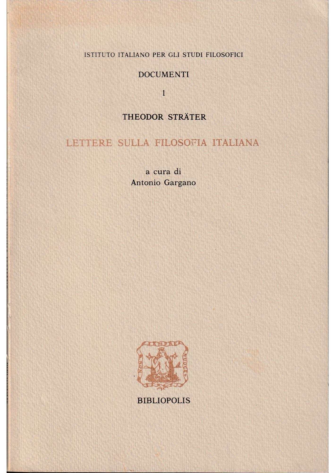 Lettere sulla filosofia italiana