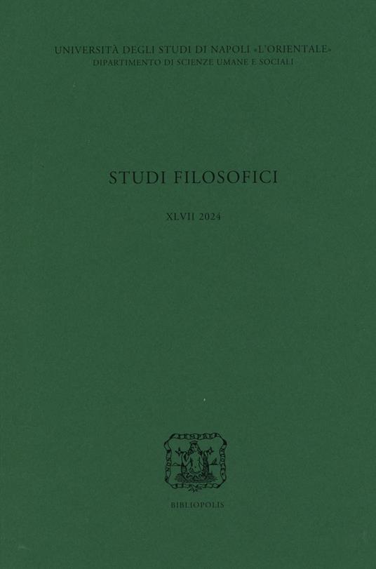 Studi filosofici. Vol. 47 - copertina