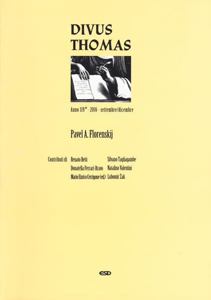 Divus Thomas (2016). Vol. 3: Pavel A. Florenskij - copertina