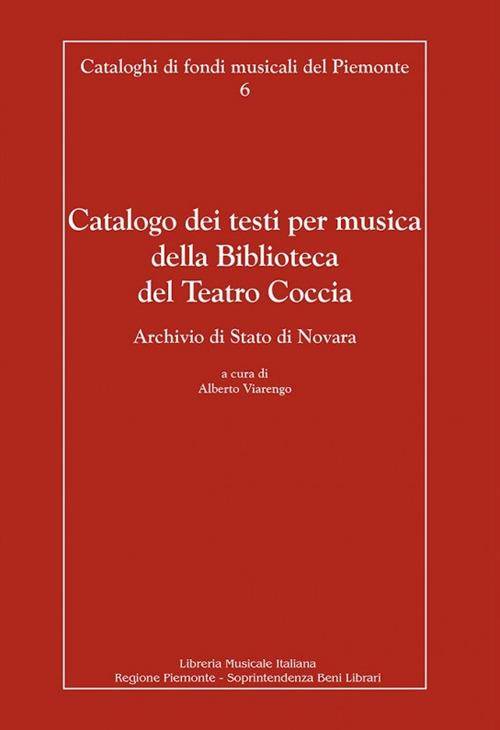 Catalogo dei testi per musica della Biblioteca del Teatro Coccia - copertina