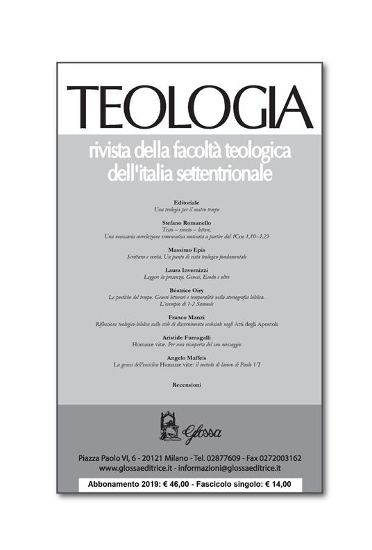 Teologia (2018). Vol. 3 - copertina
