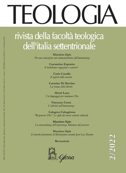Teologia (2022). Vol. 2 - copertina