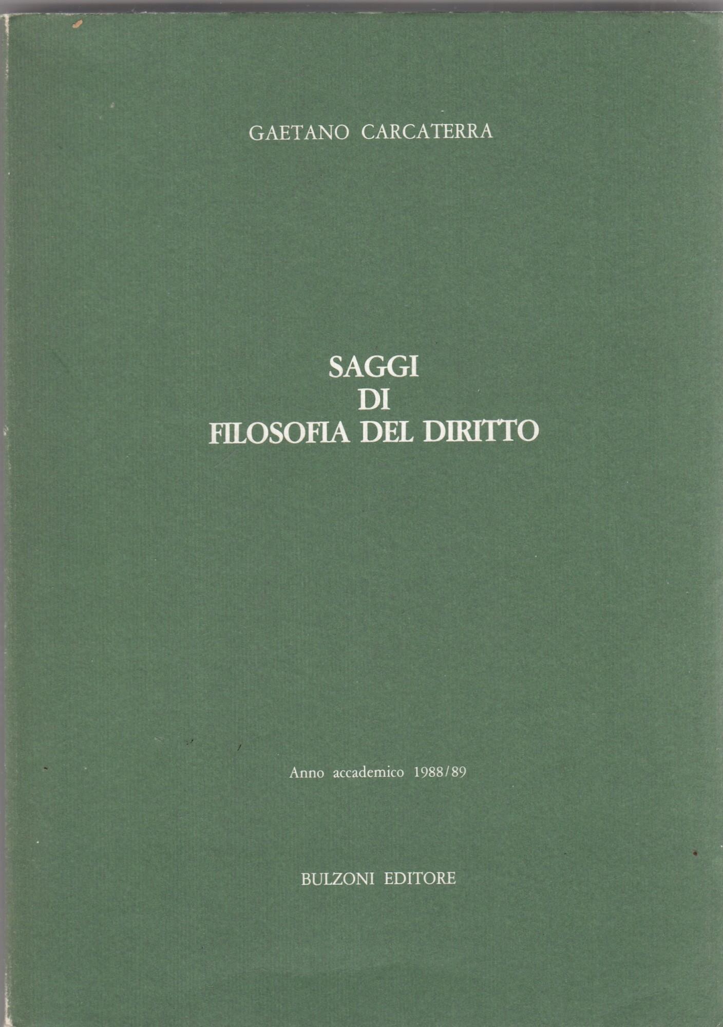 Saggi di filosofia del diritto