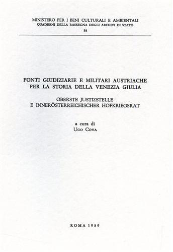 Fonti giudiziarie e militari austriache per la storia della Venezia Giulia - copertina