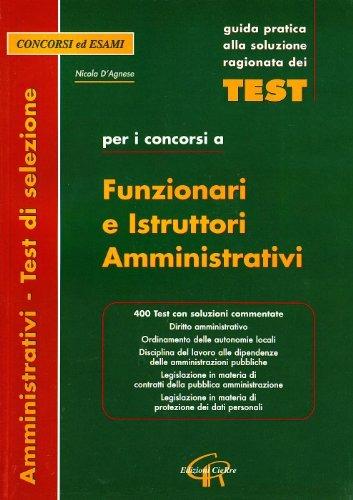 Test per i concorsi a funzionari e istruttori amministrativi - copertina